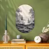 Mistig - Berglandschap - Illustratie Wandcirkel Ovaal Forex klein -sfeer2