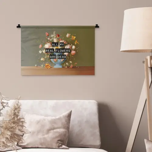 Bloem - Quote - Vintage - Art Wandkleed katoen klein -sfeer4