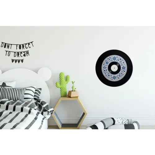 Vinyl - LP - Delfts Blauw - Muziek Wandcirkel aluminium klein -kinderkamer