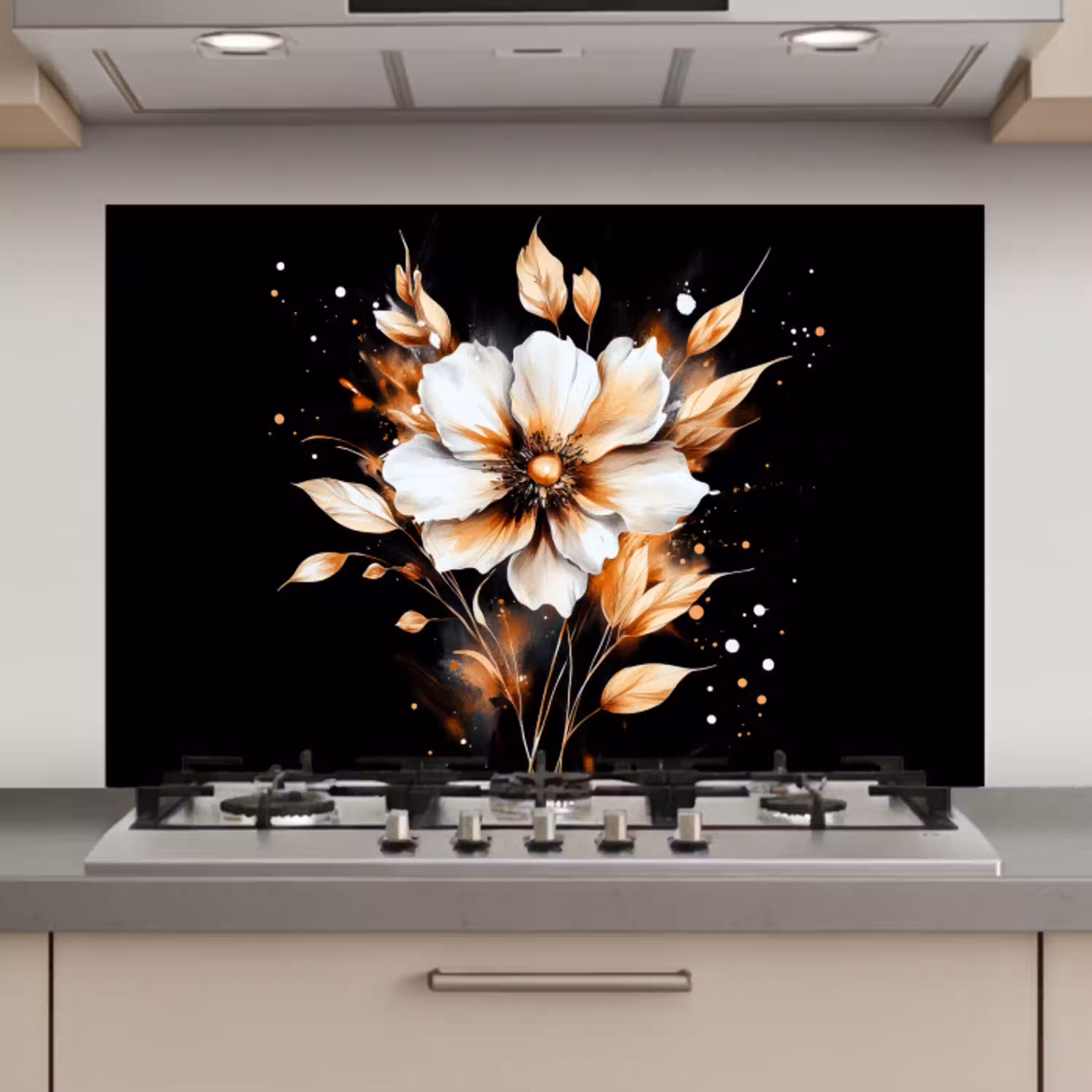 Bloem - Verf - Goud - Graffiti - Modern keuken achterwand spatscherm klein -3d_website