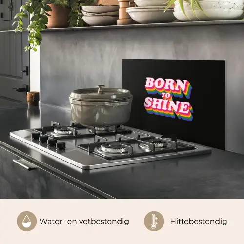 Quote - Regenboog - Roze - Zwart keuken achterwand spatscherm klein -usp_NL
