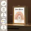 Regenboog - Roze - Pastel kleuren - Hartje Light Box met kabel (Kinderlampje) klein -USP_NL