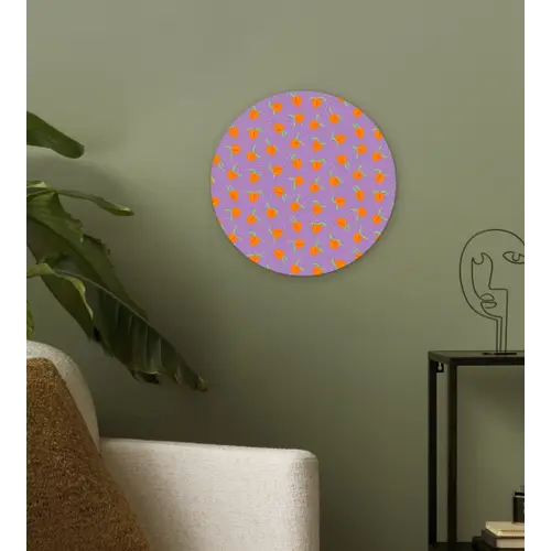 Paars - Oranje - Perzik Wandcirkel kunststof plaat 5mm dik klein 188 -sfeer3