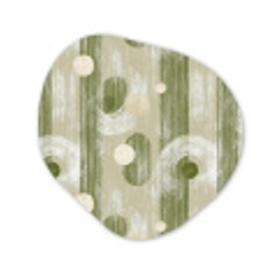 Artistiek - Modern - Groen Wandcirkel Organisch Aluminium middel 851 -3d