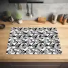 Geometrie - Driehoeken - Zwart - Wit Inductie beschermer vinyl 3mm klein 276 -sfeer5
