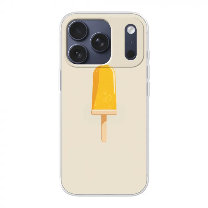 Oranje - Stokje - Waterijsje Telefoonhoesje iPhone 17 Pro klein -3d