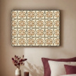 Siertegel - Patroon - Bruin Textielframe zwart klein 947 -sfeer1