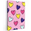 Hartjes - Valentijn - Patroon - Kleurrijk canvas 2cm klein -z3d