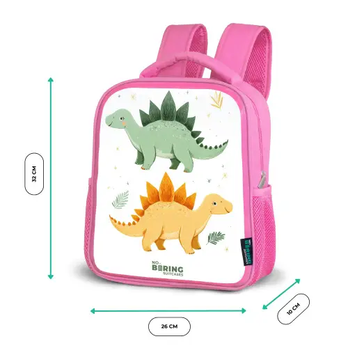 Vrolijke stegosaurusvrienden Kinderrugzak - Roze middel -productfoto_formaten