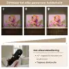 Vrouw - Abstract - Cirkel - Bloemen Light Box met batterij (Wandlamp) middel -USP_dimbaarNL