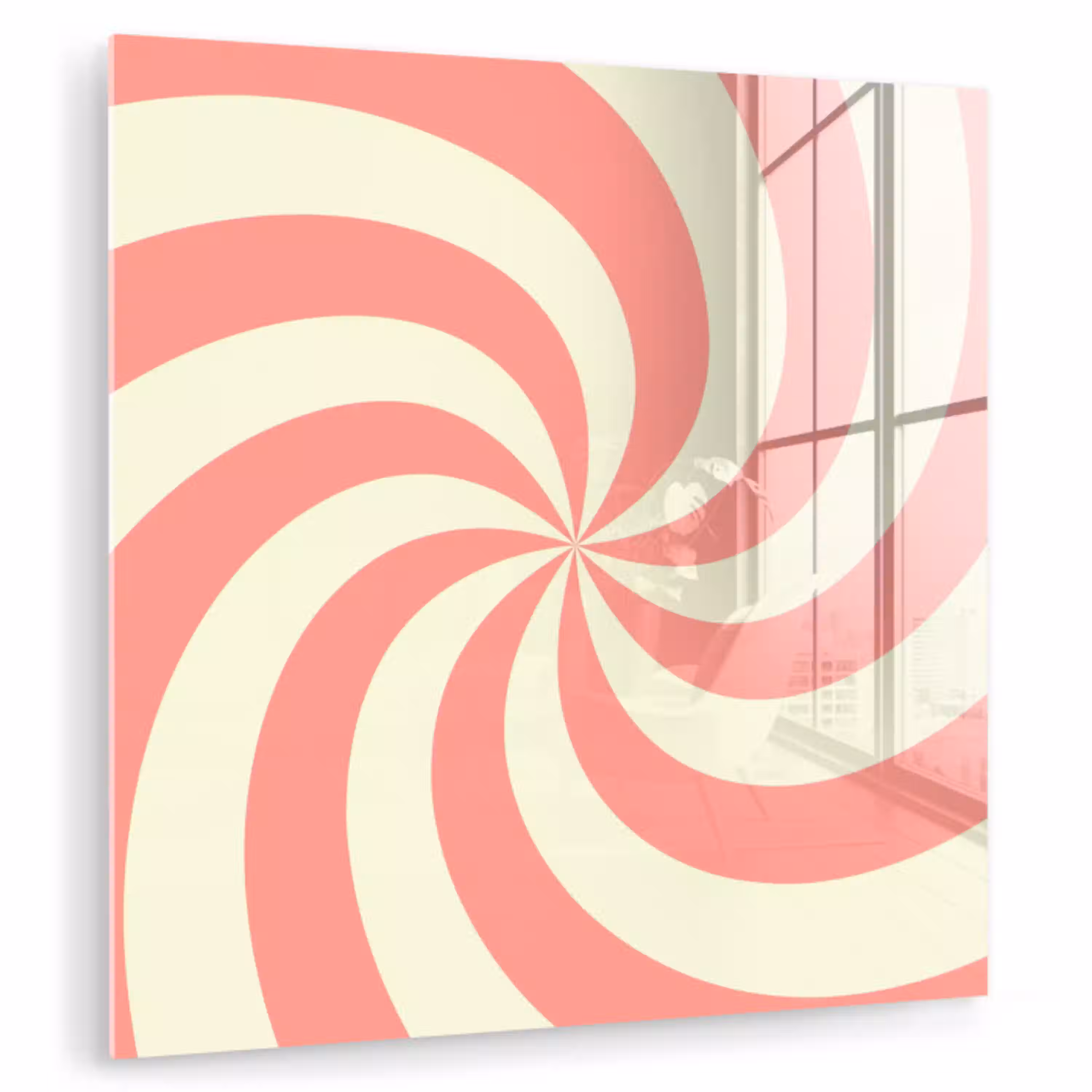 Spiraal - Patroon - Abstract - Roze - Beige plexiglas 5mm klein -zzzproduct_nieuw