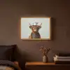 Schotse Hooglander - Bruin - Hoorns - Kokskleding Light Box met batterij (Wandlamp) middel -sfeer4