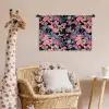 Zomer - Vlinder - Zwart - Roze Wandkleed katoen klein 269 -wsfeer5_kind