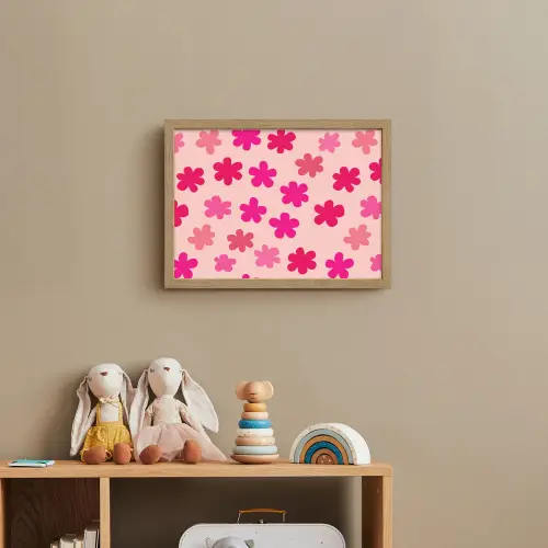 Bloemen - Patroon - Roze Light Box met batterij (Wandlamp kind) middel -sfeer2_kind