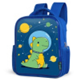 Dino - Ruimte - Planeten Kinderrugzak - Blauw middel -schuin