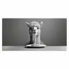 Alpaca - Pasta - Zwart - Wit - Grappig - Dieren Muismat XXL klein -3d_leeg