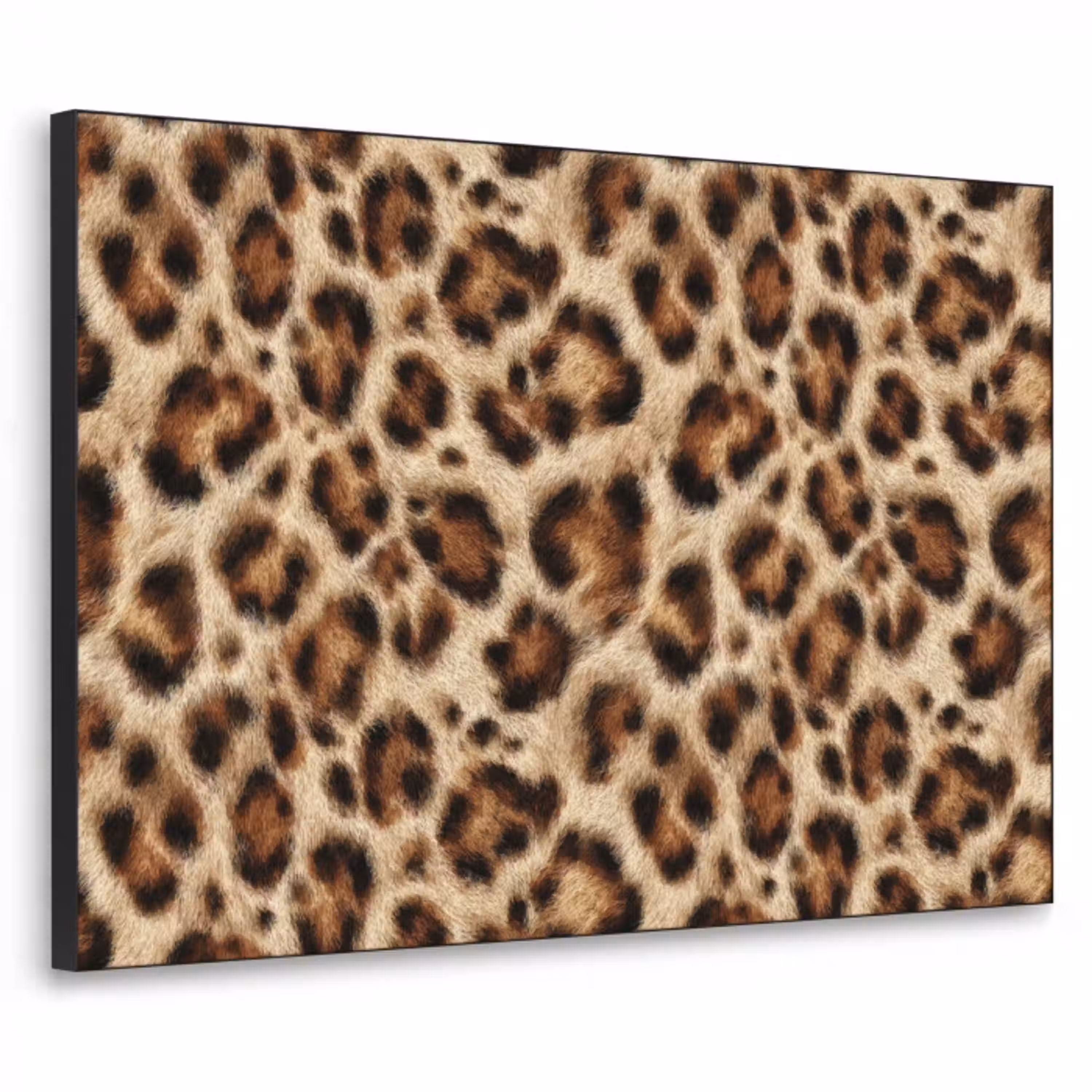 Luipaard - Bruin - Vacht Textielframe zwart klein 947 -3d
