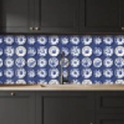 Borden - Floraal - Blauw keuken achterwand 2 middel 871 -sfeer1