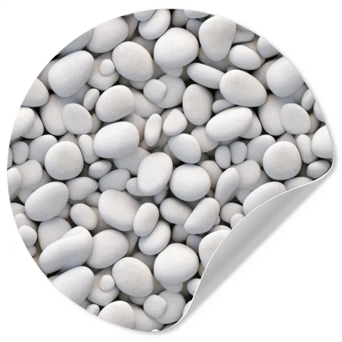 Wit - Kiezels - Egaal Wandcirkel behangsticker klein 186 -3d