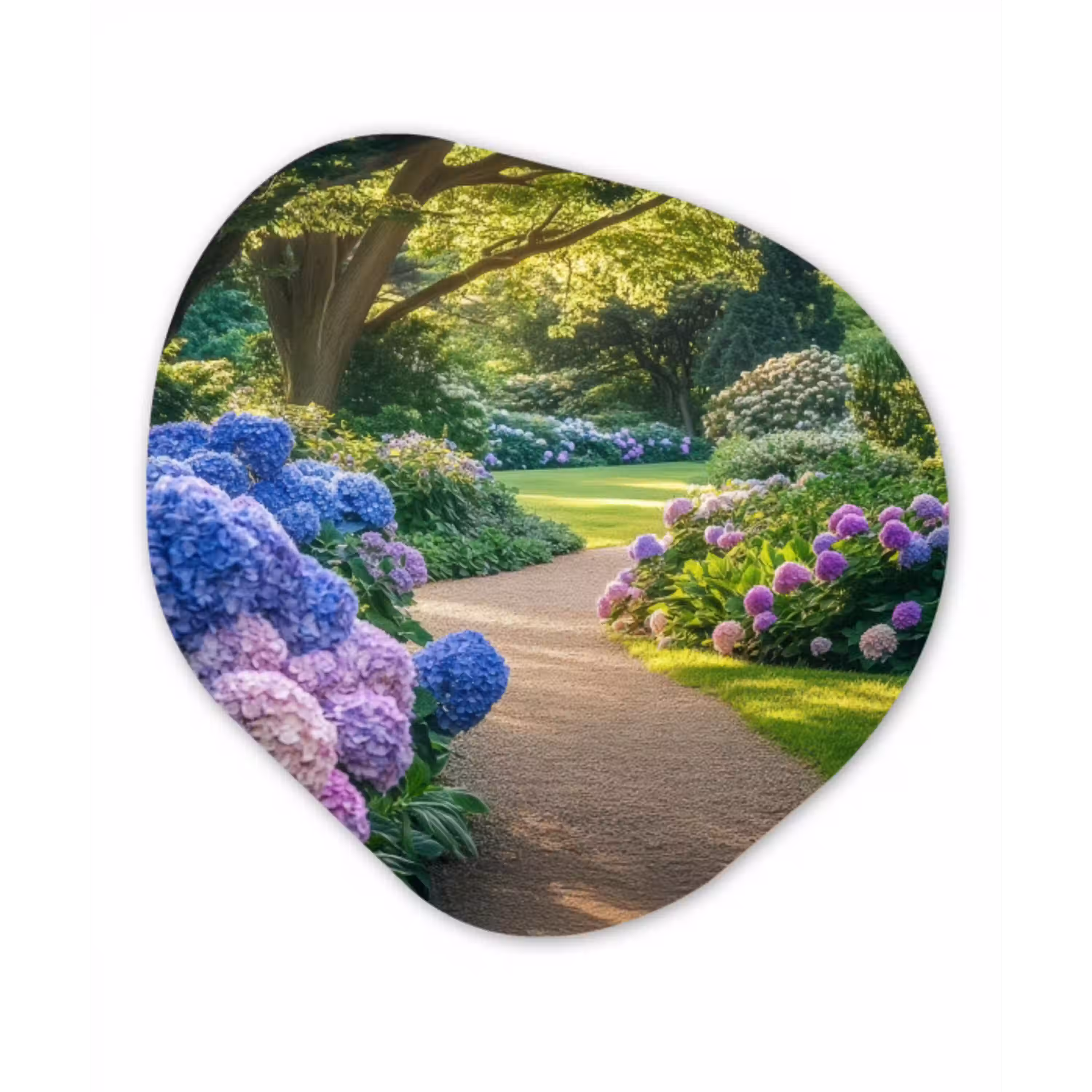 Hortensia- Park - Pad Wandcirkel Organisch Aluminium middel -3d