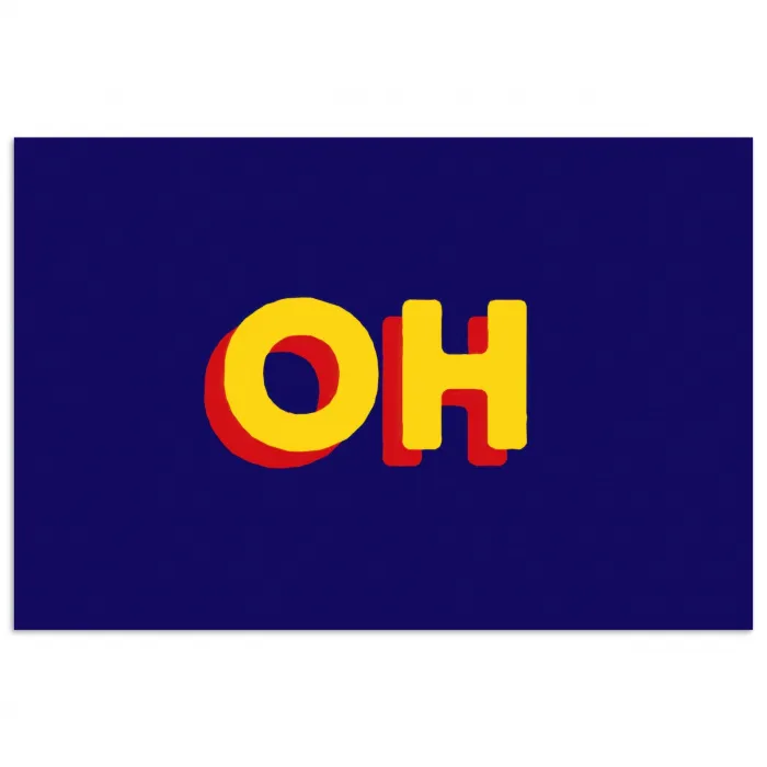 Blauw - Geel - OH - Schaduw poster papier klein -3d