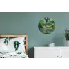 Brug - Hout - Vijver - Waterlelies Wandcirkel aluminium klein -slaapkamer