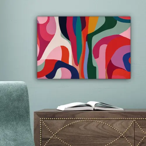 Vormen - Bochten - Kleurrijk - Abstract canvas 2cm klein -sfeer4