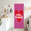 Girl power - Hart - Roze - Rood deurposter klein -sfeer5
