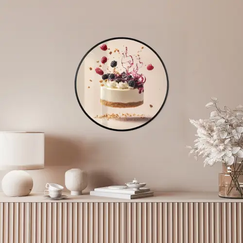 Cheesecake - Eten - Roze - Taart Fotolijst rond zonder passe partout klein -sfeer3