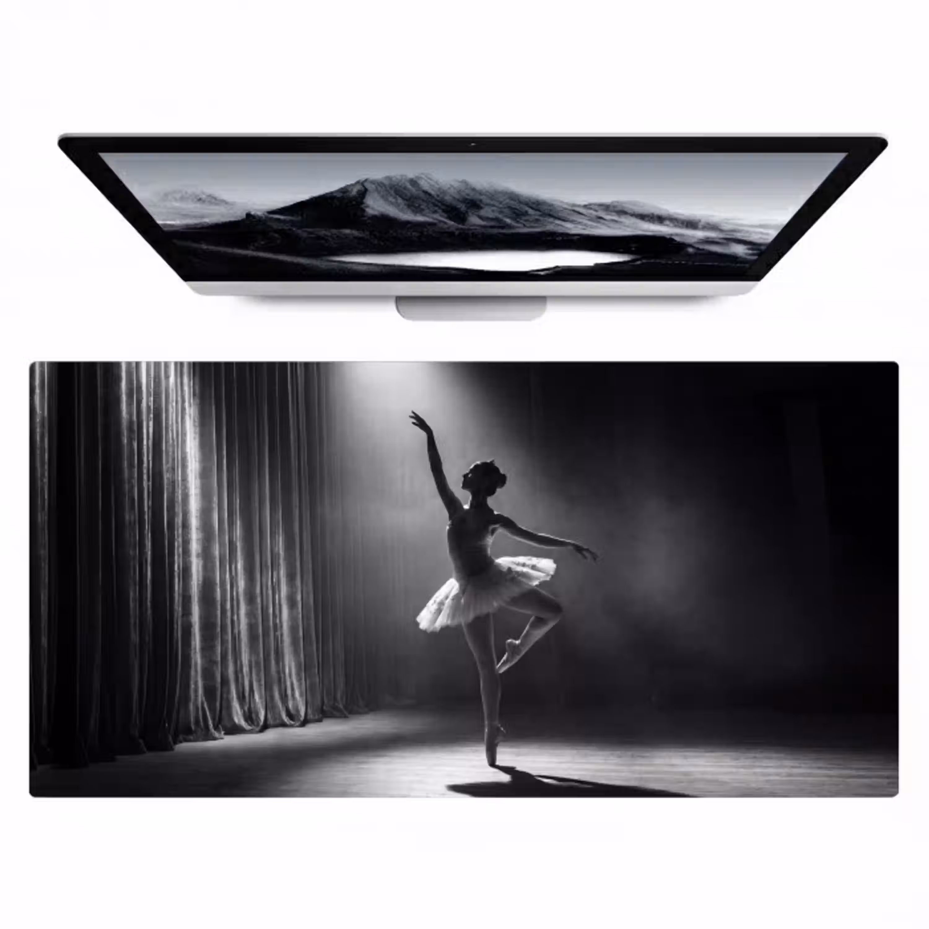 Danser - Podium - Zwart-wit - Kunst - Klassiek Muismat XXL klein -zzz3d
