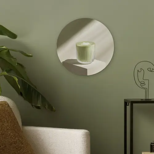 Matcha - Glas - Groen - Minimalistisch Akoestische PET Vilt - Rond klein -sfeer2