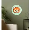 Rode panda - Groen - Cartoon Wandcirkel kunststof plaat 5mm dik klein -sfeer3