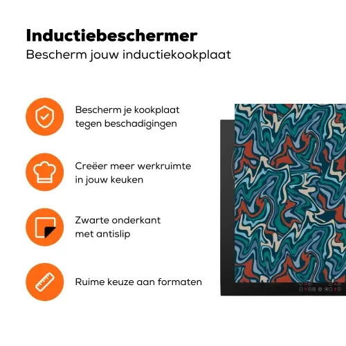 Retro - Disco - Swingend - 70s - Multi Inductie beschermer vinyl 3mm klein 276 -zzzzzzz-td-ups