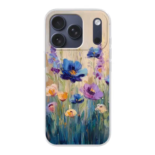 Zomers - Wilde bloemen - Penseelstreken Telefoonhoesje iPhone 17 Pro klein -3d