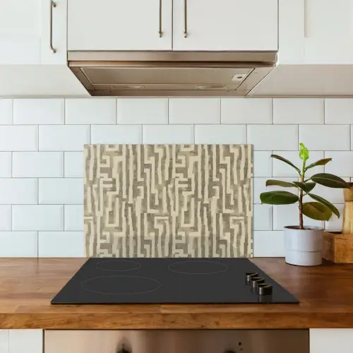 Abstract - Geometrisch - Groen keuken achterwand spatscherm klein 900 -sfeer2