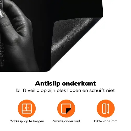 Bestek - Zwart - Wit Inductie beschermer vinyl 3mm klein -zzzzzzz-td-onderkant