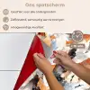 Penseelstreken - Oranje - Grijs keuken achterwand spatscherm klein 900 -spatscherm_NL