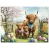 Schotsehooglanders - Paaseieren - Lente tuinposter los doek klein -3d
