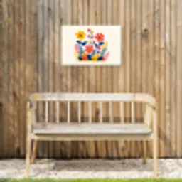 Illustratie - Bloemen - Bladeren - Roze Tuinposter op houten frame 2 cm dik klein -sfeer4