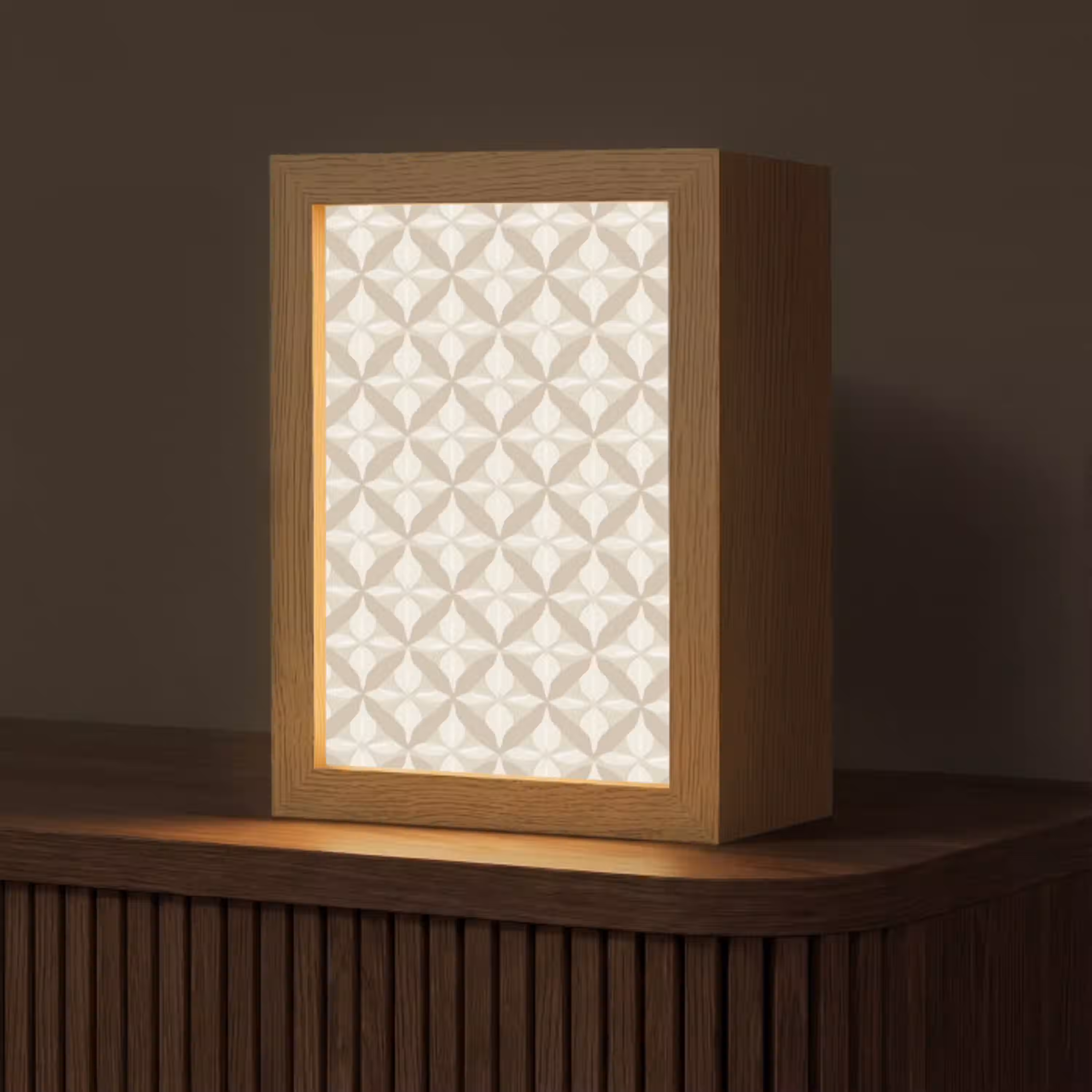 Patroon - Klassiek - Beige Light Box met kabel (Tafellamp) klein 925 -z3d_website
