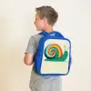 Slak - Regenboog - Kleurrijk Kinderrugzak - Blauw middel -sfeer2