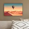 Luchtballon - Woestijn - Zonsondergang - Blauw canvas 2cm klein -sfeer3
