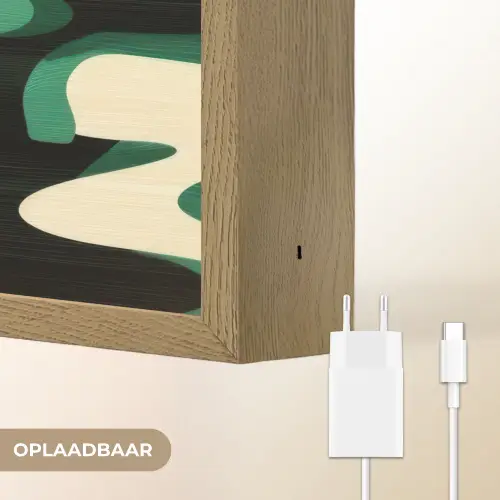 Abstract - Camouflage - Groen Light Box met batterij (Wandlamp) middel -USP_websiteoplaadbaarNL