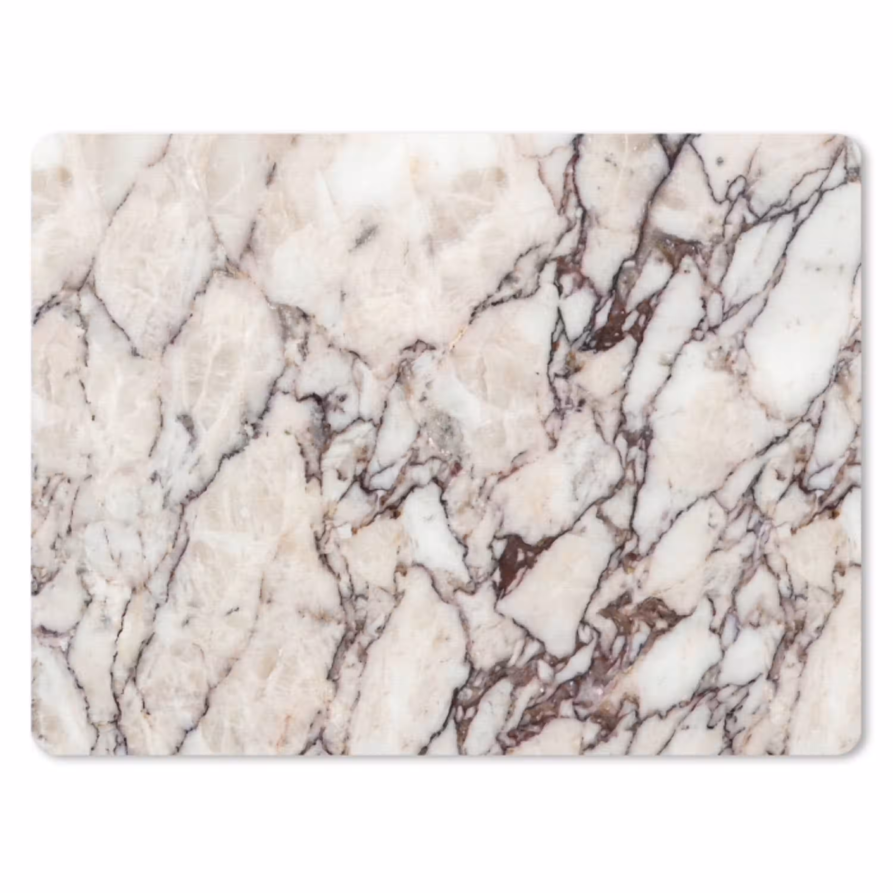 Marmer - Textuur - Abstract - Wit - Bruin muismat rubber klein -3d