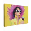 Vrouw - Hoed - Paars - Wijn canvas 2cm klein -z3d