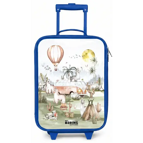 Alpaca avontuur Kinderkoffer - Blauw klein -zz3dotto