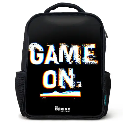 Game on in zwart wit Rugzak - Zwart middel -3d