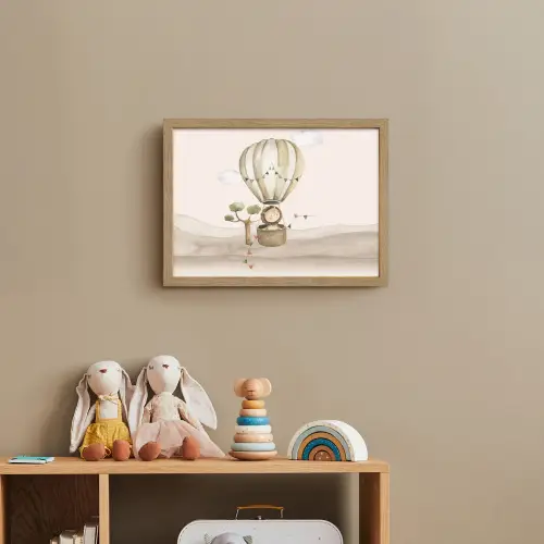 Luchtballon - Leeuw - Watercolor - Safari - Dieren Light Box met batterij (Wandlamp kind) middel -sfeer2_kind