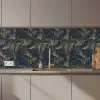Abstract - Lijnen - Blauw - Goud keuken achterwand 2 middel 871 zz_3dshopping