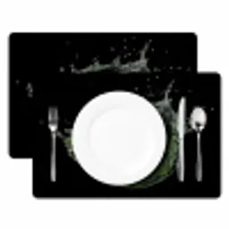 Appel - Groen - Fruit - Water - Zwart Placemat vinyl groot -zzsfeer2_Kitchenyeah-website